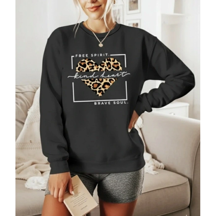 MARSiLYAN- Kadın Uzun Kollu Bisiklet Yaka Desenli Viskon Iki Iplik Bluz