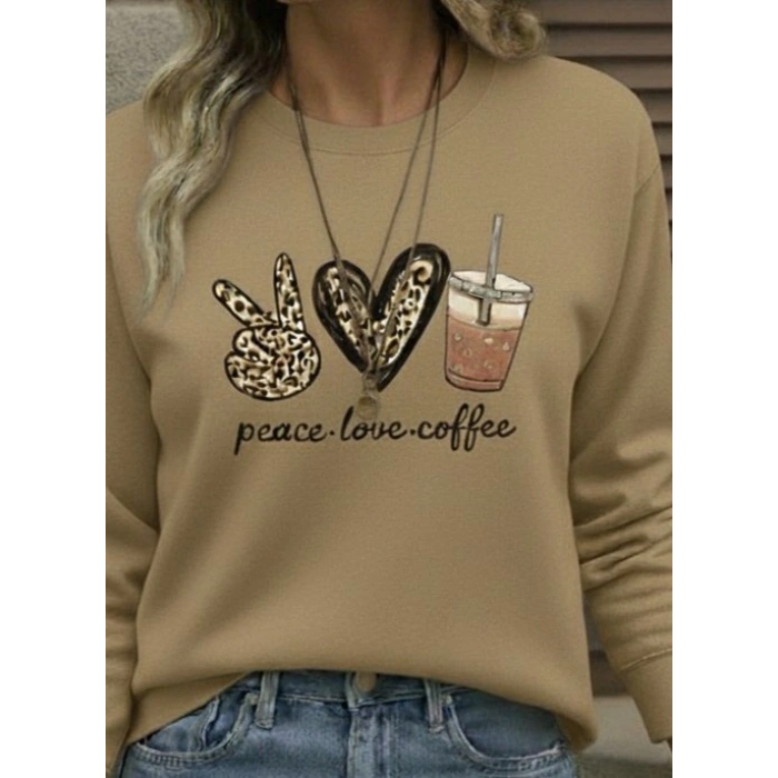 MARSiLYAN- Kadın Uzun Kollu Bisiklet Yaka Kalp Desenli Viskon Iki Iplik Bluz