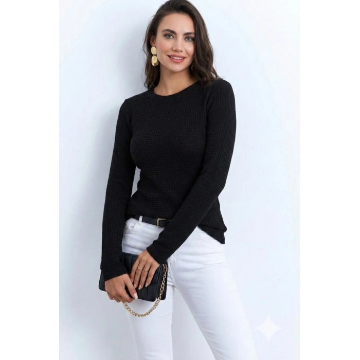 MARSiLYAN- Kadın Uzun Kollu Bisiklet Yaka Triko Kazak