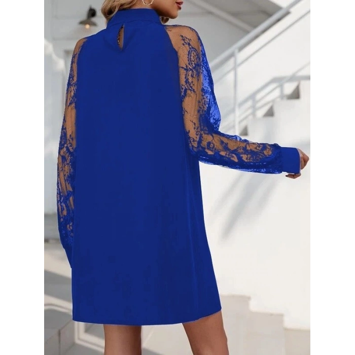 MARSiLYAN- Kadın Uzun Kollu Damla Detaylı Sandy Mini Elbise