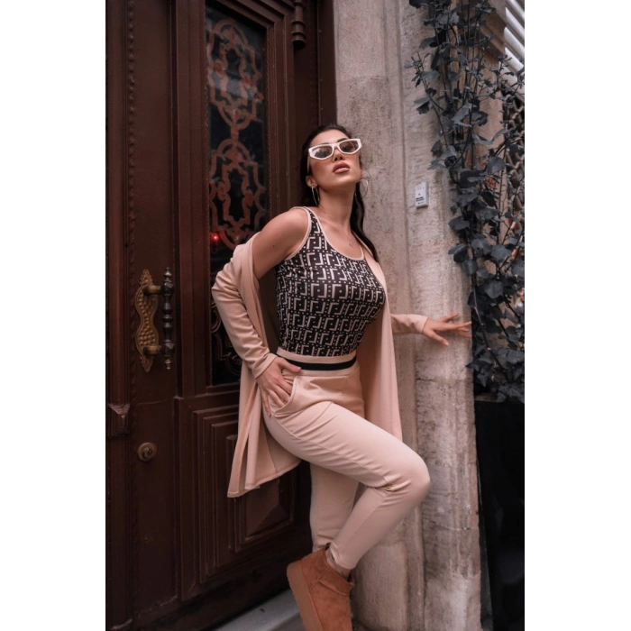 MARSiLYAN- Kadın Uzun Kollu Krep üçlü Takım