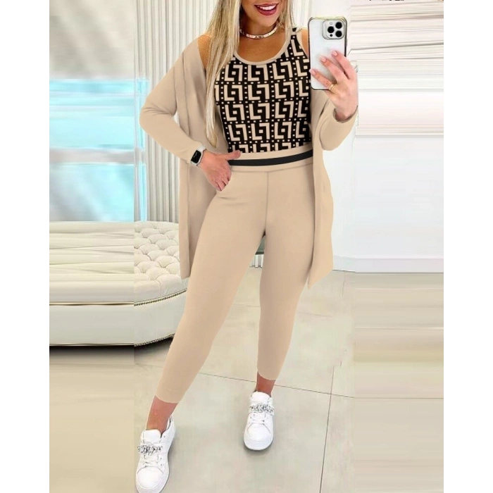 MARSiLYAN- Kadın Uzun Kollu Krep üçlü Takım