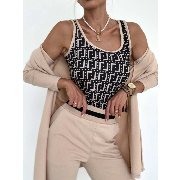 MARSiLYAN- Kadın Uzun Kollu Krep üçlü Takım