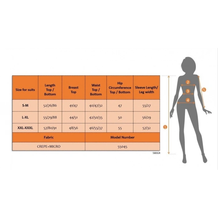 MARSiLYAN- Kadın Uzun Kollu Krep üçlü Takım
