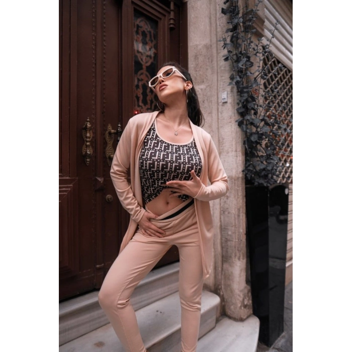 MARSiLYAN- Kadın Uzun Kollu Krep üçlü Takım