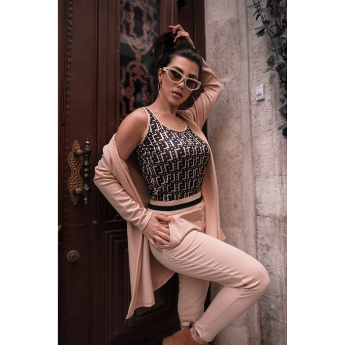 MARSiLYAN- Kadın Uzun Kollu Krep üçlü Takım