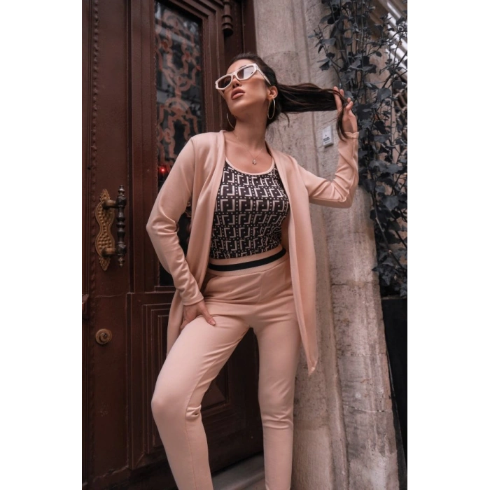 MARSiLYAN- Kadın Uzun Kollu Krep üçlü Takım