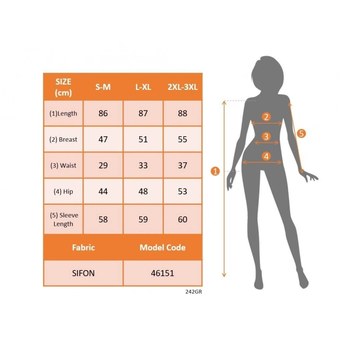 MARSiLYAN- Kadın Uzun Kollu Kruvaze Yaka Kemersiz ışıltılı Astarlı Mini şifon Elbise