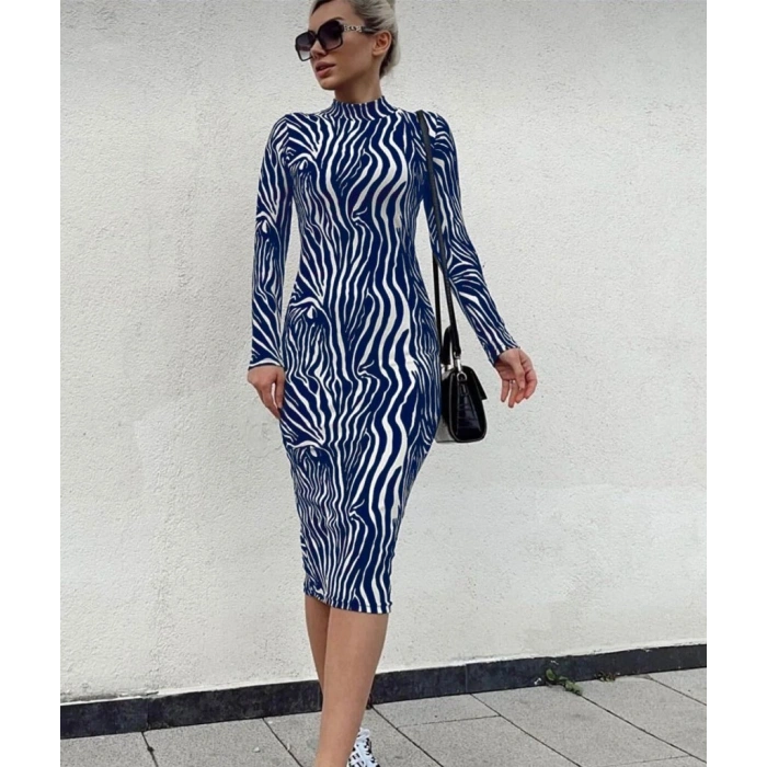 MARSiLYAN- Kadın Uzun Kollu Mikro Midi Elbise