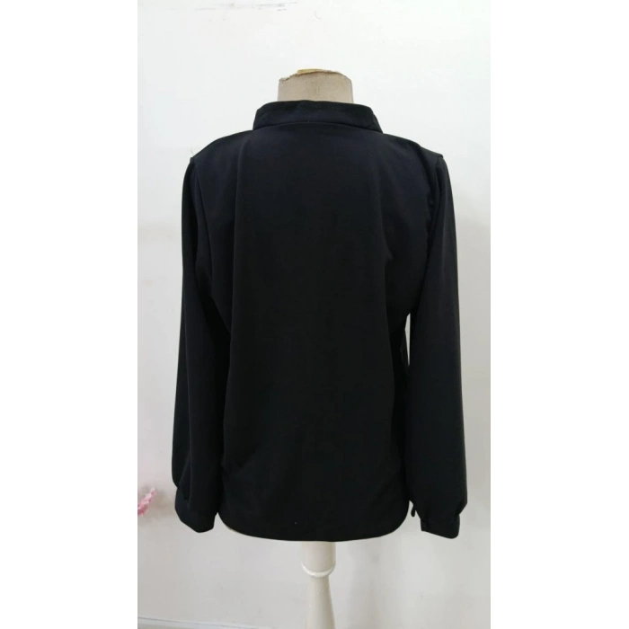 MARSiLYAN- Kadın Uzun Kollu önden Düğmeli Hakim Yaka Ithal Krep Bluz