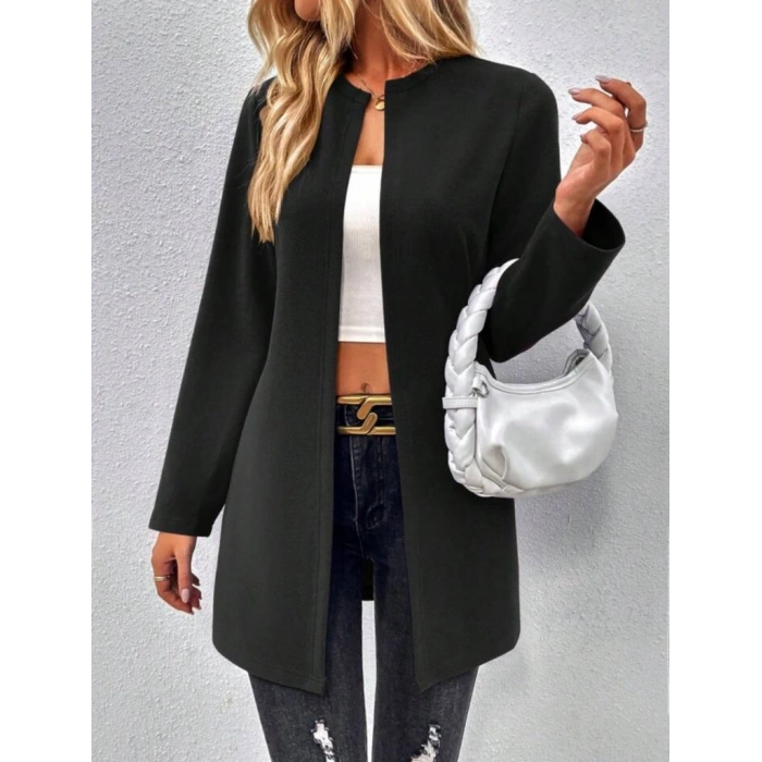 MARSiLYAN- Kadın Uzun Kollu önü Açık Uzun Modal Ceket