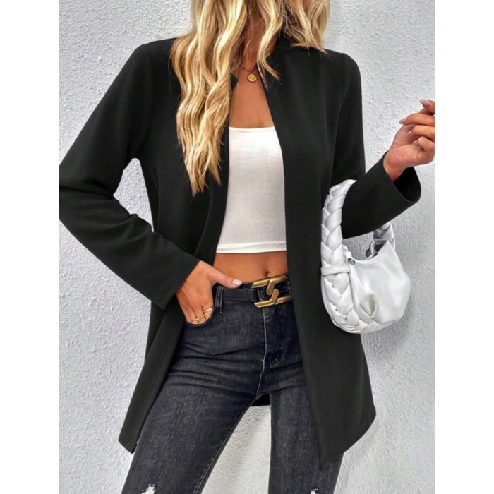 MARSiLYAN- Kadın Uzun Kollu önü Açık Uzun Modal Ceket
