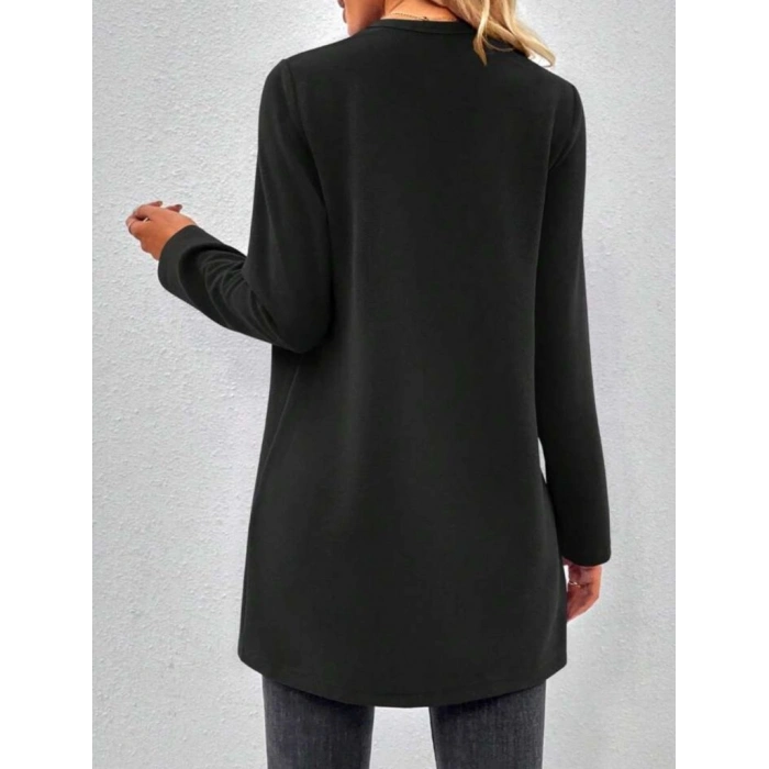 MARSiLYAN- Kadın Uzun Kollu önü Açık Uzun Modal Ceket