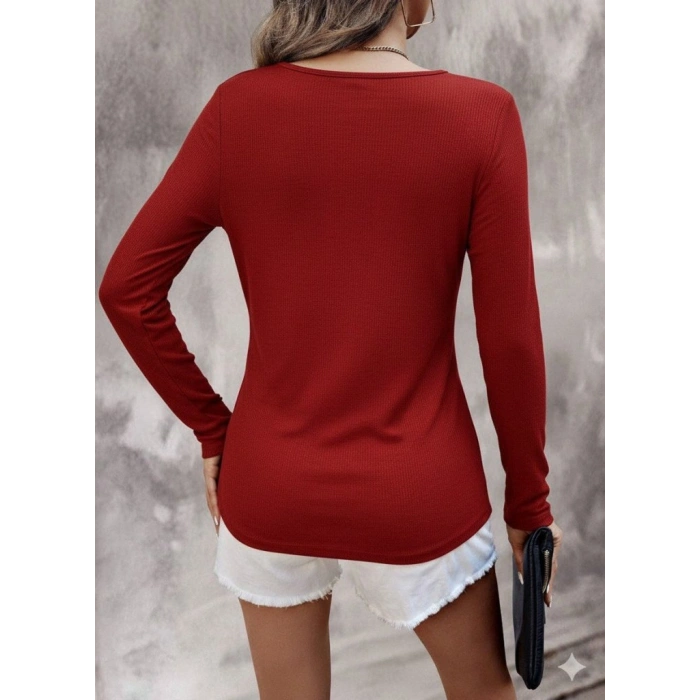 MARSiLYAN- Kadın Uzun Kollu V Yakalı Kaşkorse Bluz