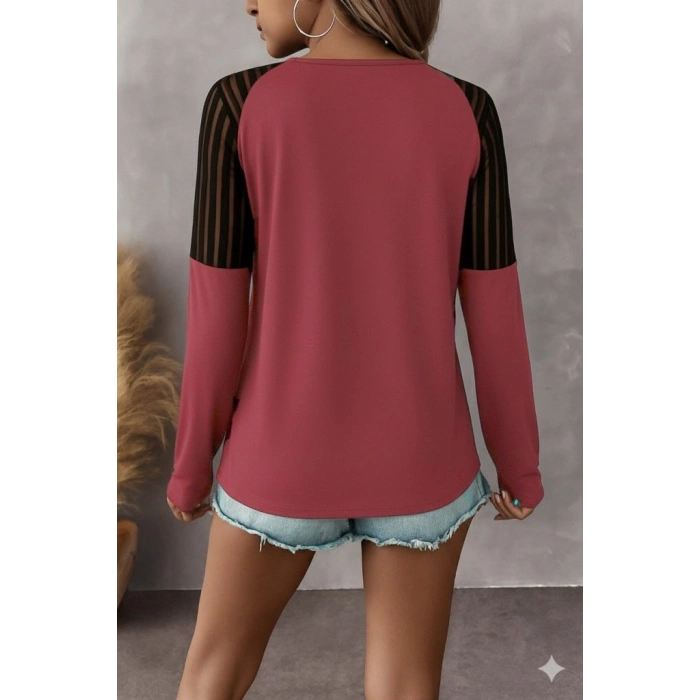 MARSiLYAN- Kadın Uzun Kollu Yakadan Fermuarlı Viskon Bluz