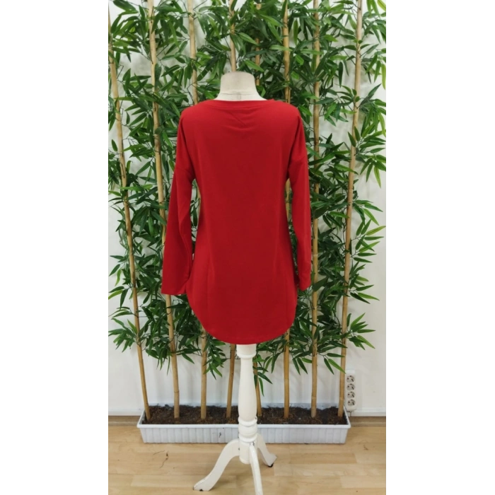 MARSiLYAN- Kadın Uzun Kollu Yuvarlak Yaka Salaş Iki Iplik Bluz