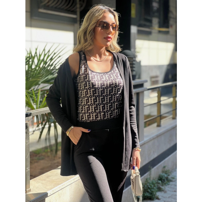 MARSiLYAN- Kadın Uzun Kollukrep üçlü Takım