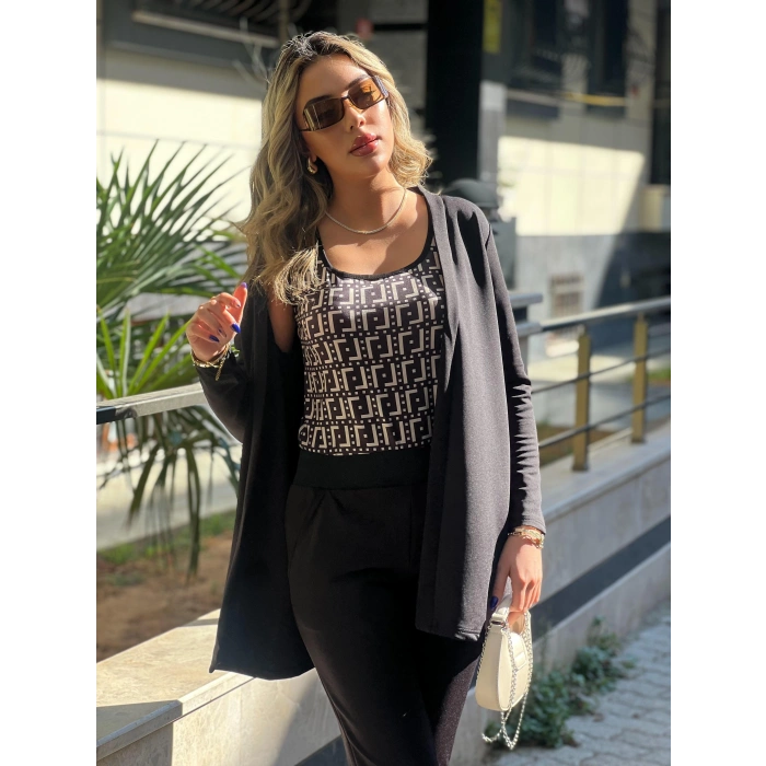 MARSiLYAN- Kadın Uzun Kollukrep üçlü Takım