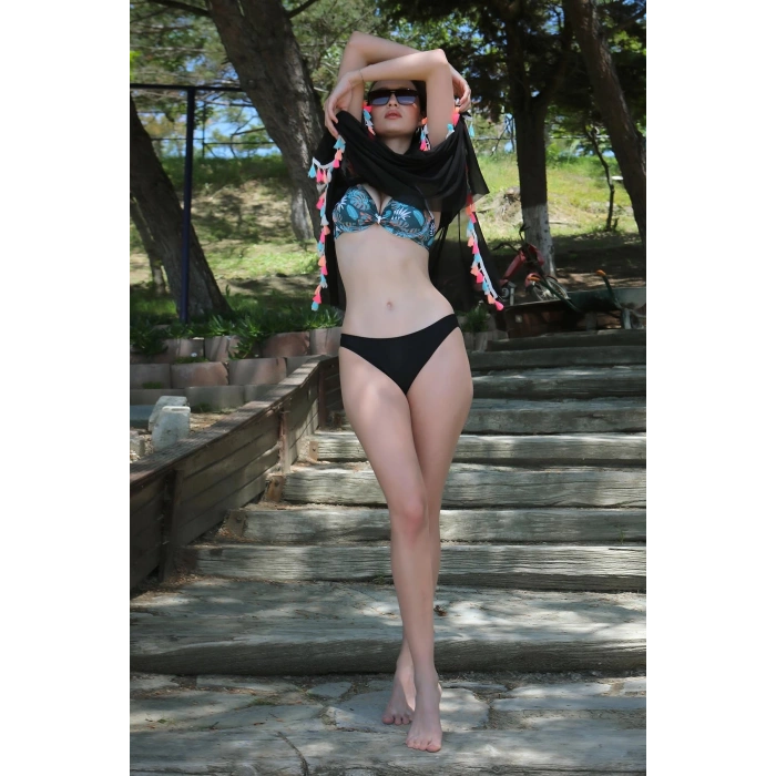 MARSiLYAN- Kadın Yarım Destekli Alt Üst Bikini Takım Petrol