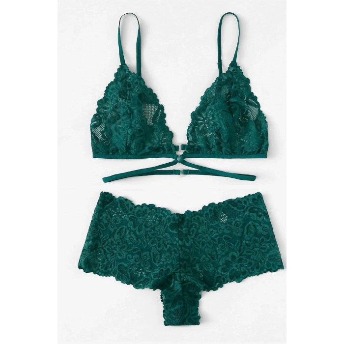 MARSiLYAN- Kadın Yeşil Özel Şık Sütyen Külot Takımı