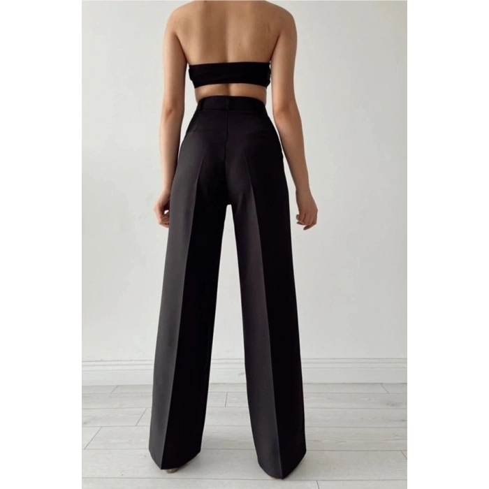 MARSiLYAN- Kadın Yüksek Bel Cepli Ithal Krep Pantolon