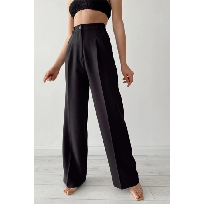 MARSiLYAN- Kadın Yüksek Bel Cepli Ithal Krep Pantolon