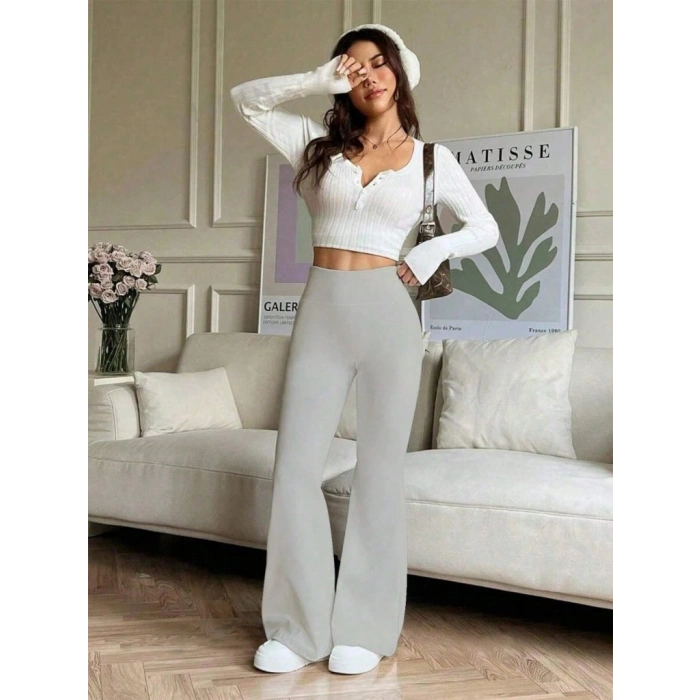 MARSiLYAN- Kadın Yüksek Bel Ispanyol Paçalı Pantolon Tayt