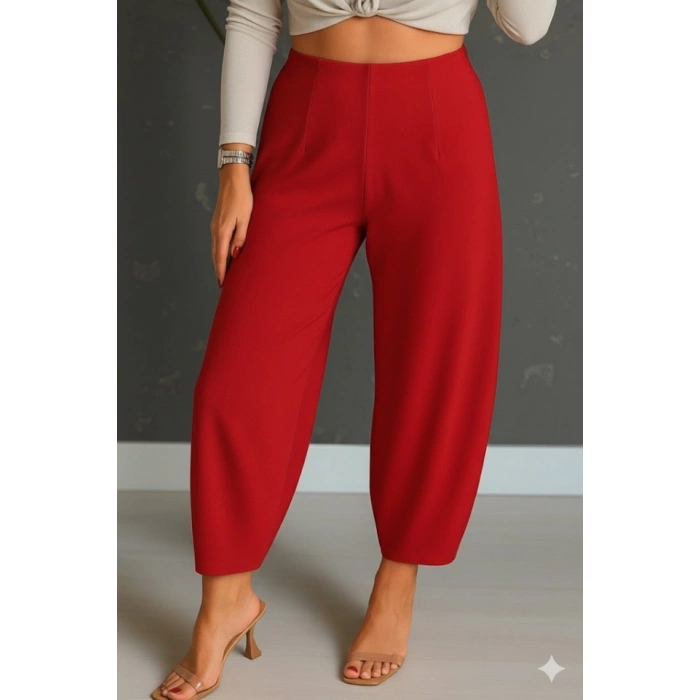 MARSiLYAN- Kadın Yüksek Bel Krep Pantolon