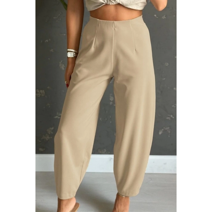 MARSiLYAN- Kadın Yüksek Bel Krep Pantolon