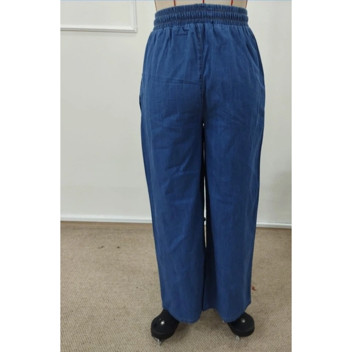 MARSiLYAN- Kadın Yüksek Bel Lastikli Bağcıklı Kot Pantolon