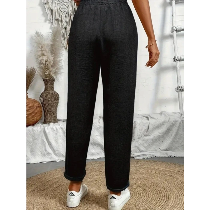 MARSiLYAN- Kadın Yüksek Bel Lastikli Belde Bağcık Detaylı Aerobin Pantolon