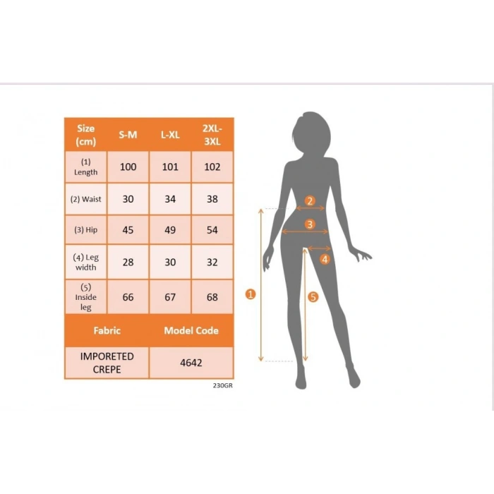 MARSiLYAN- Kadın Yüksek Bel önden Zincir Detaylı Ithal Krep Pantolon