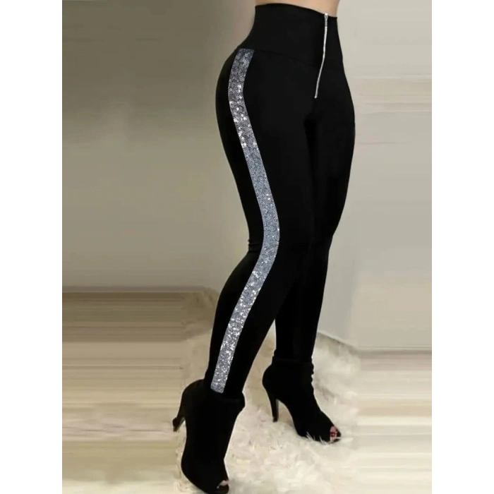 MARSiLYAN- Kadın Yüksek Bel Yan şerit Detaylı Dalgıç Tayt