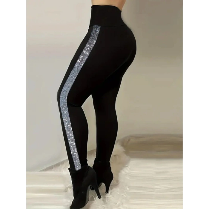 MARSiLYAN- Kadın Yüksek Bel Yan şerit Detaylı Dalgıç Tayt