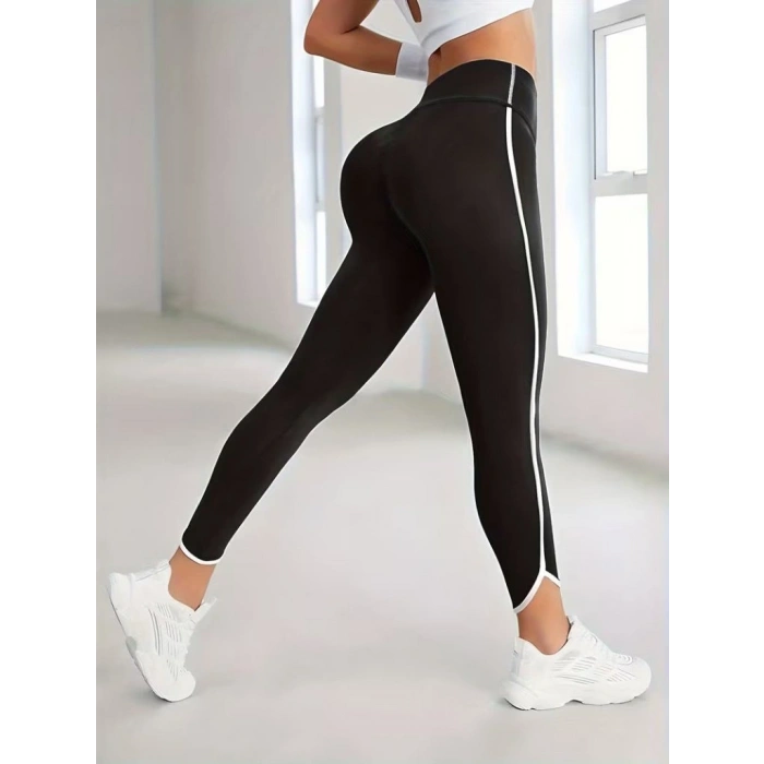 MARSiLYAN- Kadın Yüksek Bel Yan şerit Detaylı Dalgıç Tayt