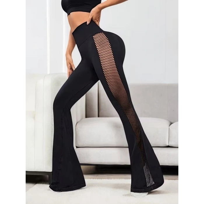 MARSiLYAN- Kadın Yüksek Bel Yandan File Görünümlü Dalgıç Tayt