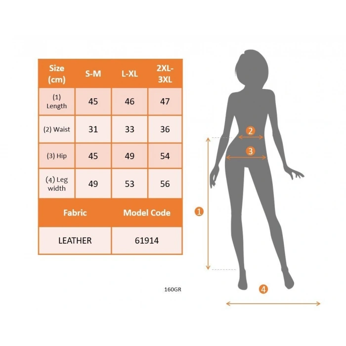 MARSiLYAN- Kadın Yüksek Belli Yandan çivili Mini Deri Etek