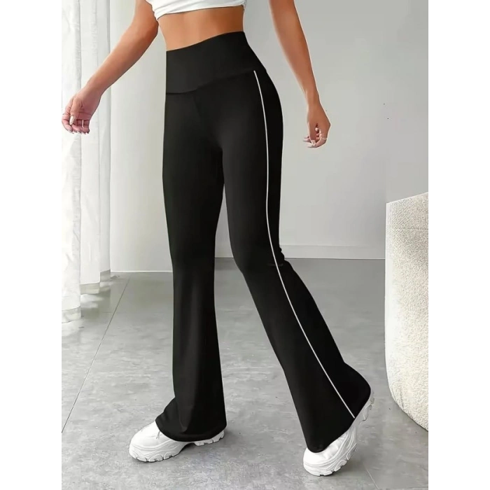 MARSiLYAN- Kadın Yüksel Bel Yan şerit Detaylı Uzun Dalgıç Tayt