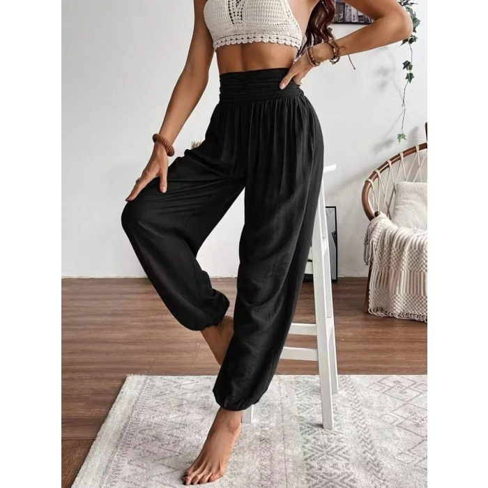 MARSiLYAN- Kadın Yüksel Bel Yoğun Büzgü Detaylı Aerobin Pantolon