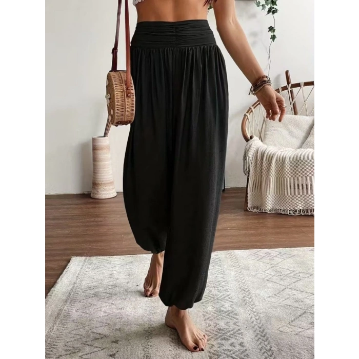 MARSiLYAN- Kadın Yüksel Bel Yoğun Büzgü Detaylı Aerobin Pantolon