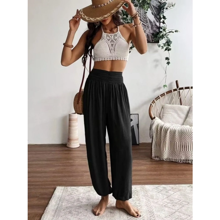 MARSiLYAN- Kadın Yüksel Bel Yoğun Büzgü Detaylı Aerobin Pantolon