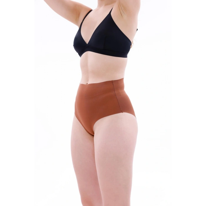 MARSiLYAN-  Kahverengi MI EMAY 2704 Lazer Kesim Yüksek Bel Hayalet Külot