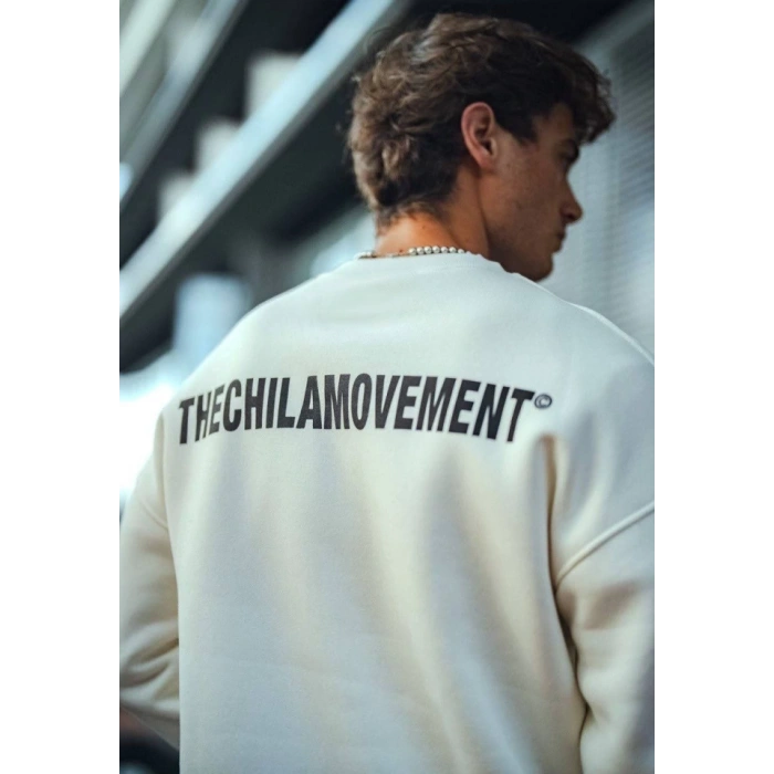 MARSiLYAN- Kışlık Bisiklet Yaka Oversize Baskılı SweatShirt - Beyaz