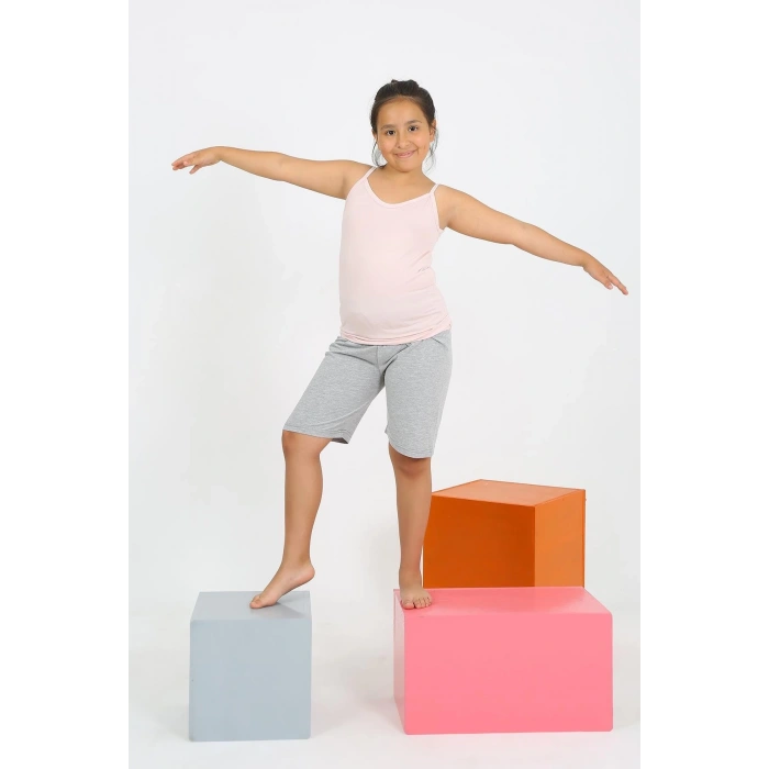 MARSiLYAN- Kız Çocuk İp Askılı Şortlu Penye Pembe Pijama Takım