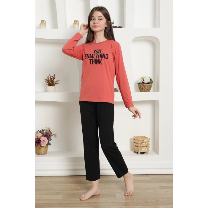 MARSiLYAN- Kız Çocuk Penye Pijama Takım Mercan