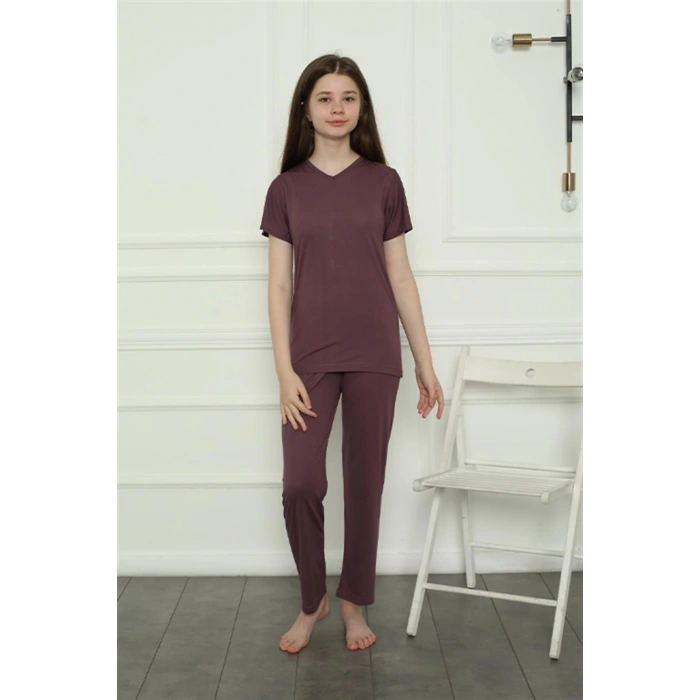 MARSiLYAN- Kız Çocuk Penye Pijama Takım Mürdüm