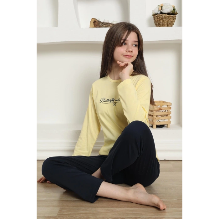 MARSiLYAN- Kız Çocuk Penye Pijama Takım Sarı