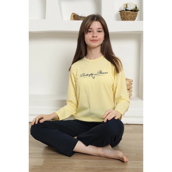 MARSiLYAN- Kız Çocuk Penye Pijama Takım Sarı