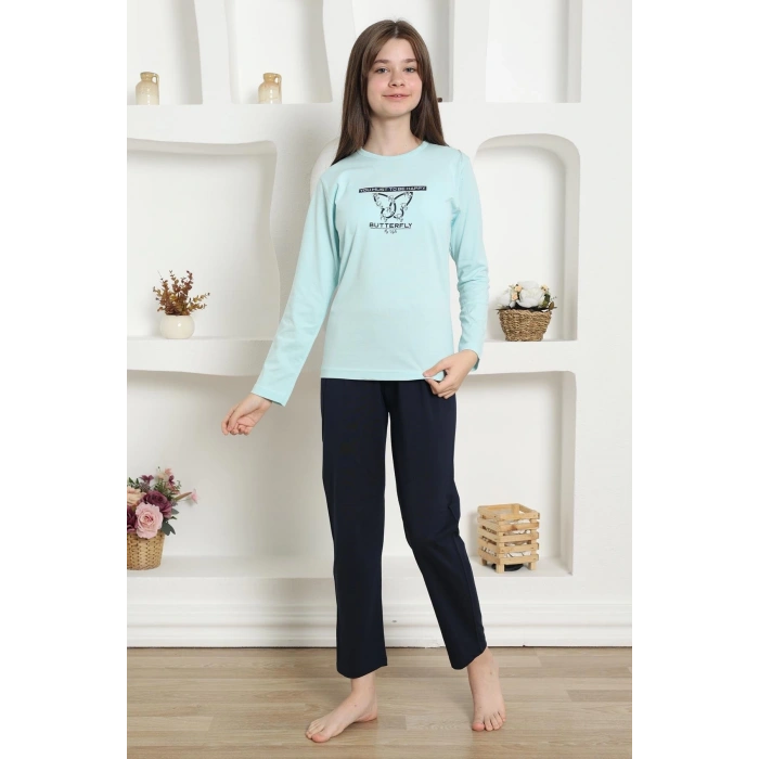 MARSiLYAN- Kız Çocuk Penye Pijama Takım Su Yeşili