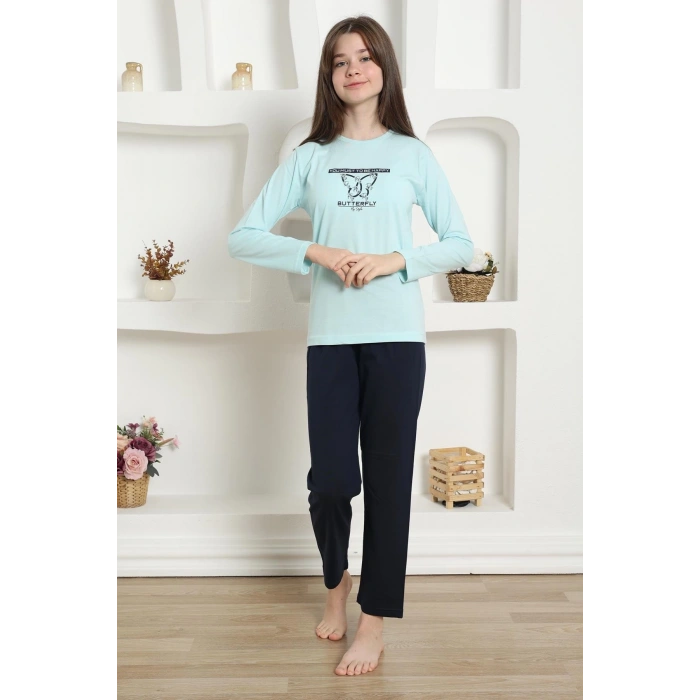 MARSiLYAN- Kız Çocuk Penye Pijama Takım Su Yeşili